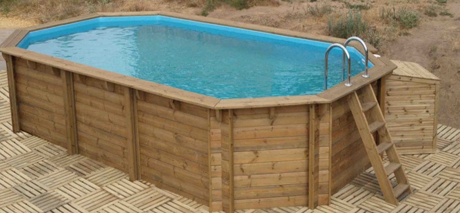 Oakland Wooden Pool 7.0m x 4.04m Stretched