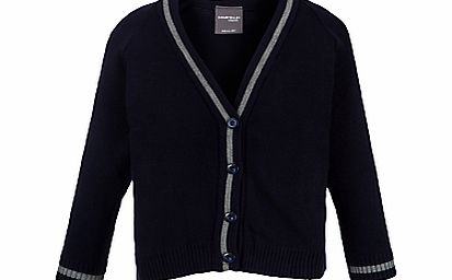 Oakleigh House School Trimmed Cardigan, Navy