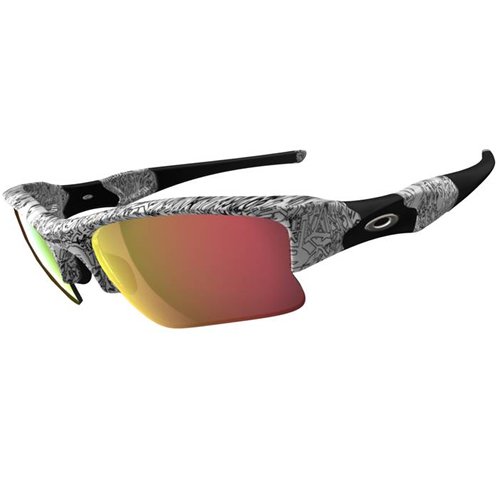 Oakley Flak Jkt Xlj White/red Iridium Sunglasses