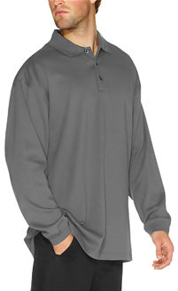 Oakley Grain Long Sleeve Polo Shirt Metal Grey