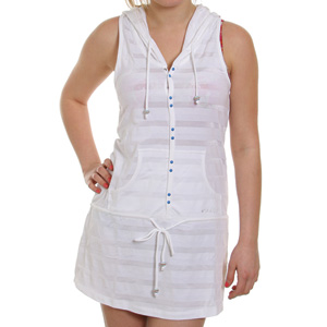 Twisted Hooded dress - White