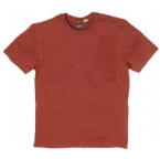 Mens HDO Target Crew Knit T-Shirt Brick Red