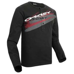 oakley Rider long sleeved henley T-shirt black m