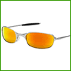 Square Wire Sunglasses Silver/Fire
