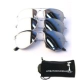 Oakley UB Silver Frame / Mirror Lens Aviator 3-Pack w/ Drawstring Sunglass Pouches