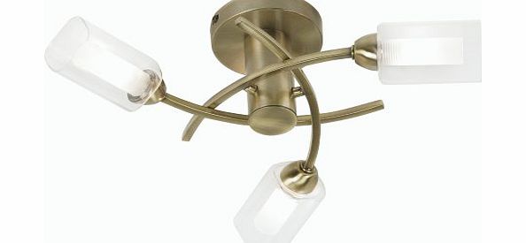 Oaks Lighting 3 Light Ofira Ceiling Fitting, Antique Brass