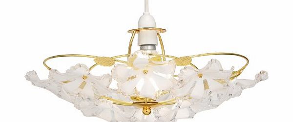 Oaks Lighting Large Abeba Polished Brass/ Pearl Acrylic Flowers