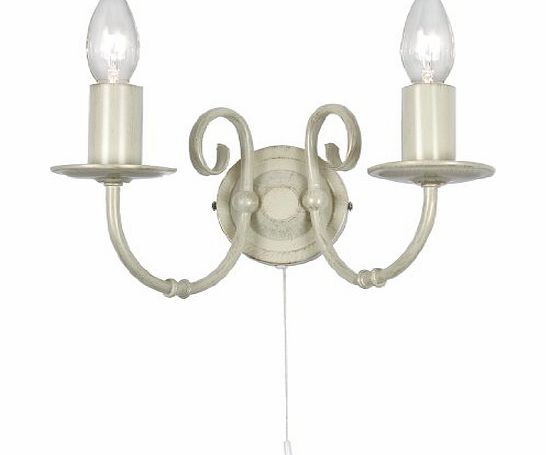 Oaks Lighting Tuscany Double Wall Light Ivory / Cream Painted Finish