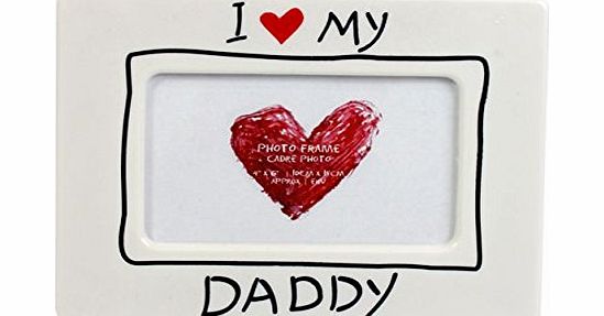 I Love My Daddy Heart Picture Photo Frame 6x4`` Inches. Present Gift for Dad or Daddy on Christmas, Birthday, Fathers Day