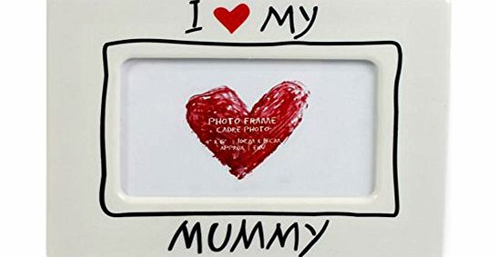I Love My Mummy Heart Picture Photo Frame 6x4`` Inches. Present Gift for Mum or Mummy on Christmas, Birthday, Mothers Day, New Baby
