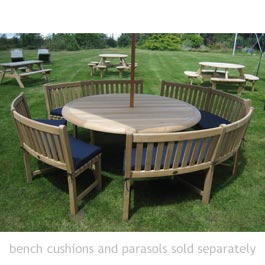 Oasis 1.8m Teak Dining Table and 4 Curved Bench