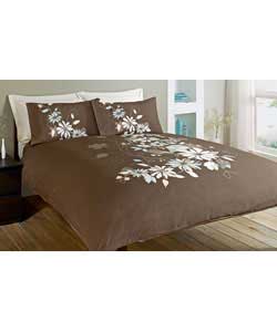 Oasis King Size Duvet Cover Set - Chocolate