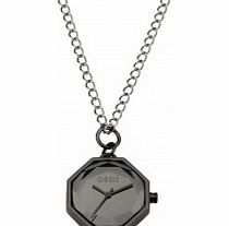 Oasis Ladies Gunmetal Pendant Watch