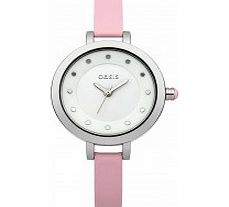 Oasis Ladies Pink PU Leather Strap Watch