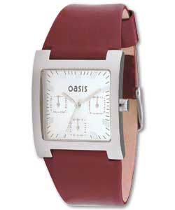 Oasis Ladies Red Strap Watch