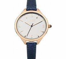 Oasis Ladies Silver and Blue Glitter Strap Watch