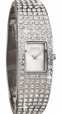 Oasis Ladies Silver Bangle Watch