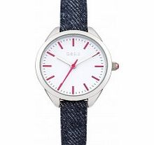 Oasis Ladies Skinny Denim Strap Watch