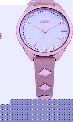 Ladies Studded Neutral Strap Watch