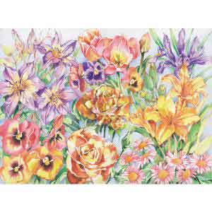 Reeves Senior Pencil By Numbers Floral Montage