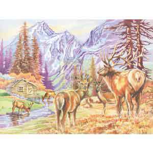 Reeves Senior Pencil By Numbers Mountain Wildlife