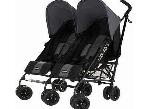 Obaby Apollo Black and Grey Twin Stroller - Grey
