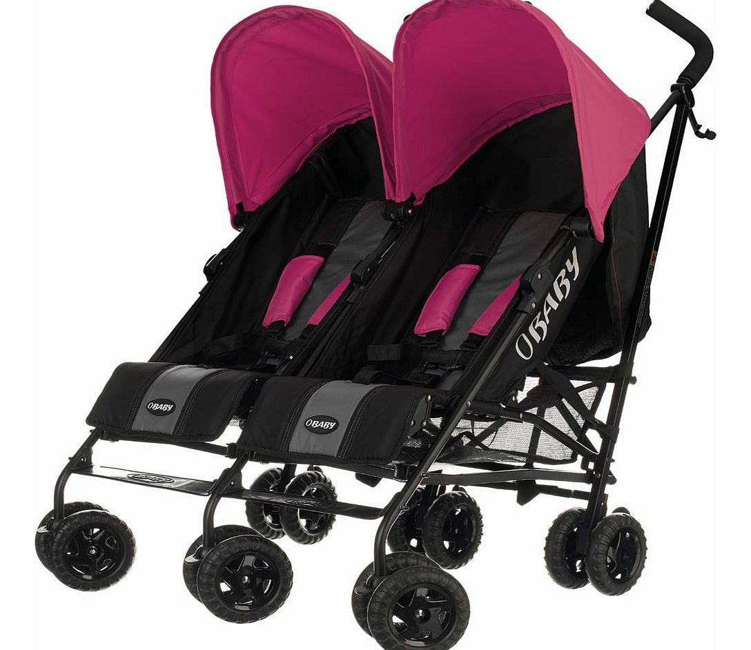 OBaby Apollo Twin Stroller Black Pink 2014