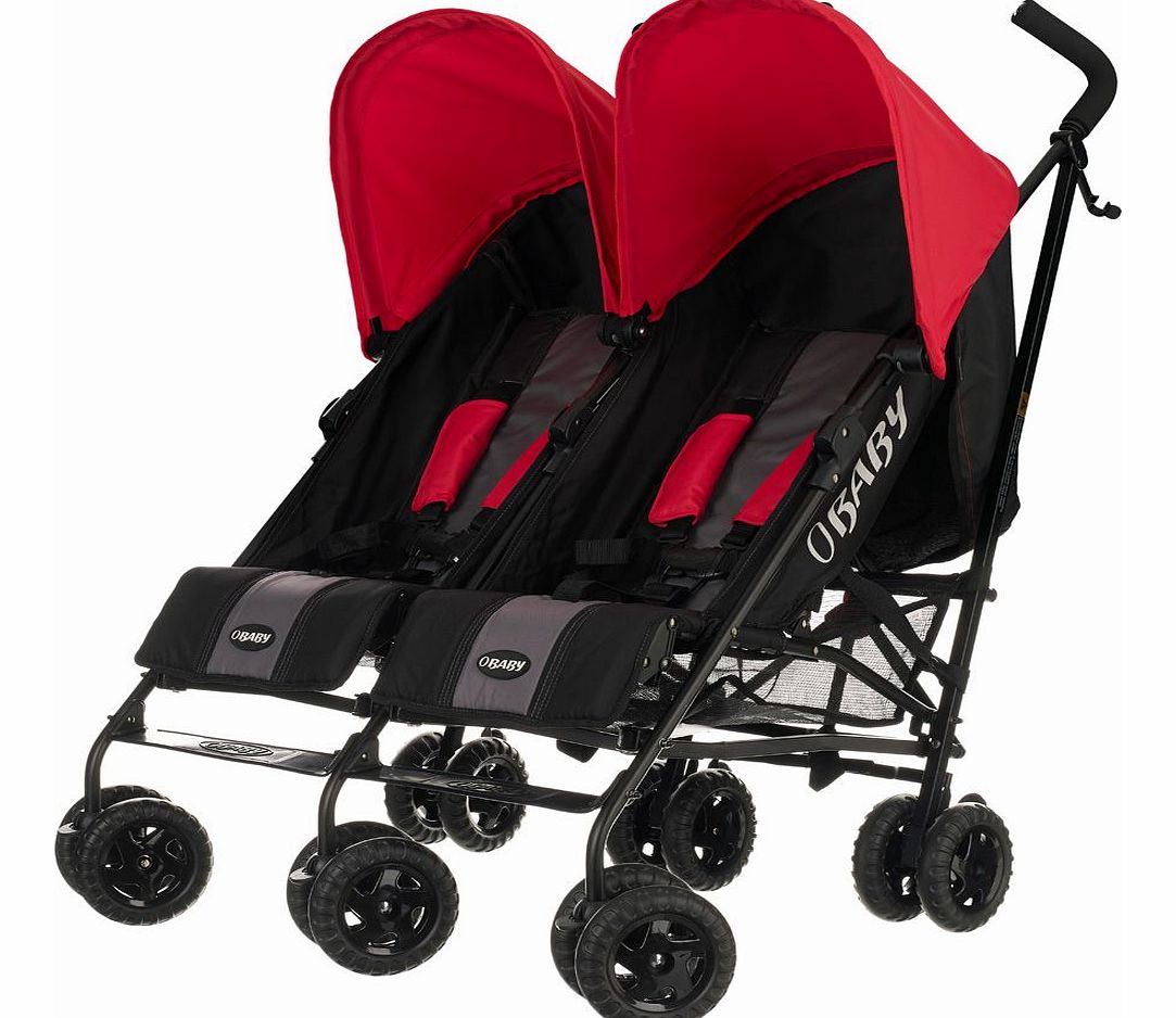 OBaby Apollo Twin Stroller Black Red 2014