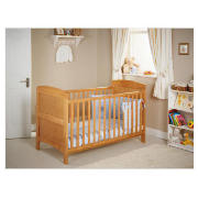 Grace Cot Bed, Light Pine With Blue
