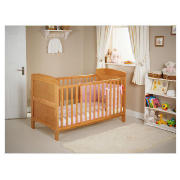Grace Cot Bed, Light Pine With Pink