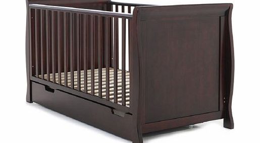 Obaby Sleigh Cot Bed and Under Drawer (Dark)