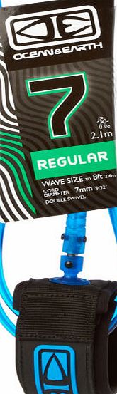 Ocean and Earth Regular Moulded Blue Leash - 7ft 0