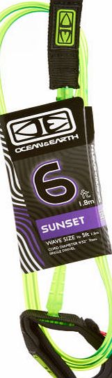 Ocean and Earth Sunset Moulded Green Leash - 6ft 0