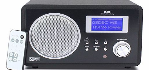 Ocean Digital DAB/DAB /FM Radio Wooden Desktop Music Player Speaker With Alarm Clock Big Display- Black