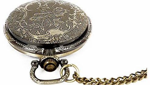 Oceanmap Vintage Retro Bronze Owl Pattern Quartz Necklace Chain Pocket Pendant Watch Gift for Valentines Day
