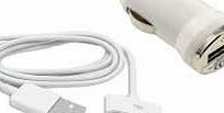 2 IN 1 CAR CHARGER FOR APPLE IPOD IPHONE 4S /4 / 3GS / 3G WITH USB CABLE