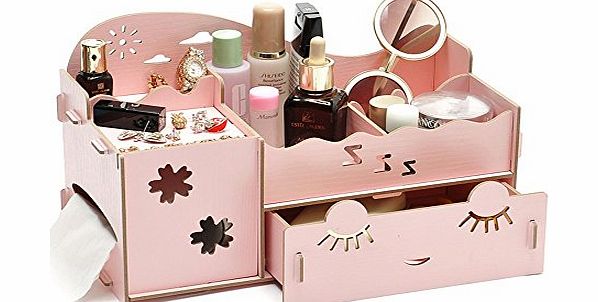 OEM Creative Desk Organiser Long Eyelash Shy Girl Desk Organiser Drawers Office Desk Storage Boxes Lady Jewellery Storage Boxes (Small) (Pink)