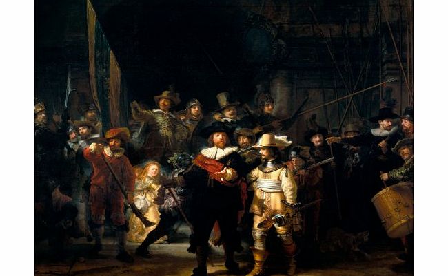 OFA Prints The Night Watch by Rembrandt, Antique Reproduction Print 35.5 x 29 cm