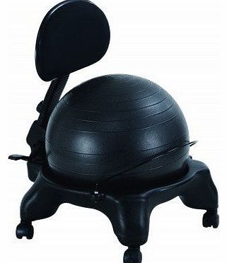 Office Fitness Exercise Ball Chair with Adjustable Back Rest   DVD - Black