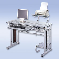 Office Furniture Inports LTD Excel - Glass Computer Desk with printer shelf