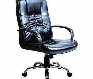 Office Furniture Online Turin Chrome High Back Leather Faced Executive Office Chair