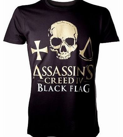 Officially Liscenced Product Assassins Creed Golden Skull Logo Official Mens T Shirt (L)
