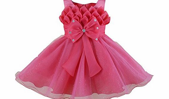 OHLEES Girls Ruffle Ball Gown Special Occasion Princess Dress Watermelon red XL