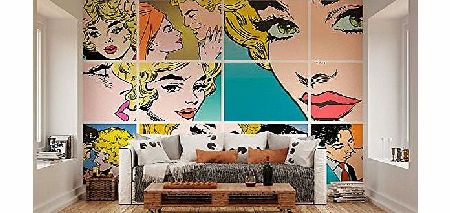 ohpopsi Couples Kissing Pop Art Wall Mural