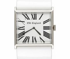 Old England Square Classic White Roman Watch