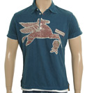 Old Glory College Blue Horse Polo Shirt
