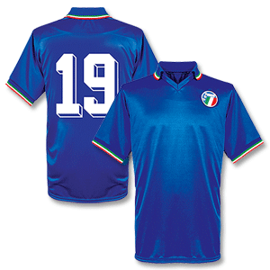 1990 Italy Home Shirt + No.19 (Schillaci)