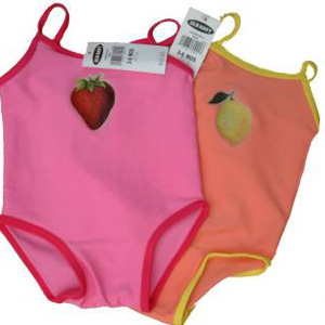 Girls Peach and Lemon Old Navy Swimsuit Age 2-3