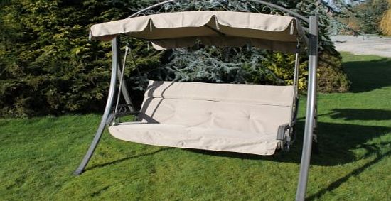 Olive Grove Chatsworth Luxury Heavy Duty Garden 3 Seater Swing Seat Hammock Complete with Thick Cushion- NOW REDUCED