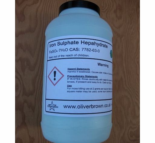 OliverBrown 1kg Iron Sulphate heptahydrate (ferrous sulphate) Moss killer Lawn greener